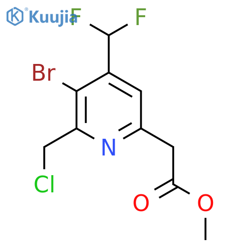 Methyl 3-bromo-2-(chloromethyl)-4-(difluoromethyl)pyridine-6-acetate structure