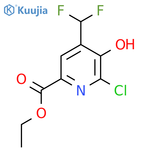 Ethyl 2-chloro-4-(difluoromethyl)-3-hydroxypyridine-6-carboxylate structure