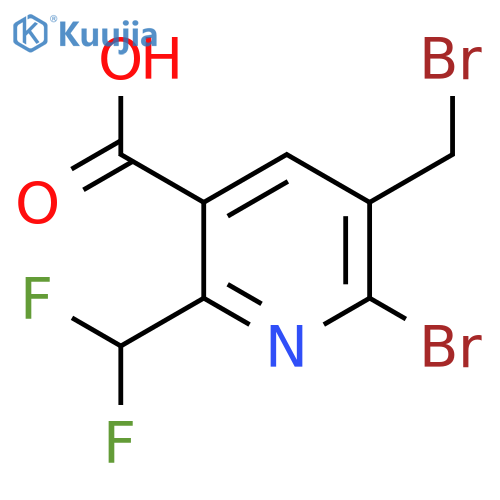 2-Bromo-3-(bromomethyl)-6-(difluoromethyl)pyridine-5-carboxylic acid structure