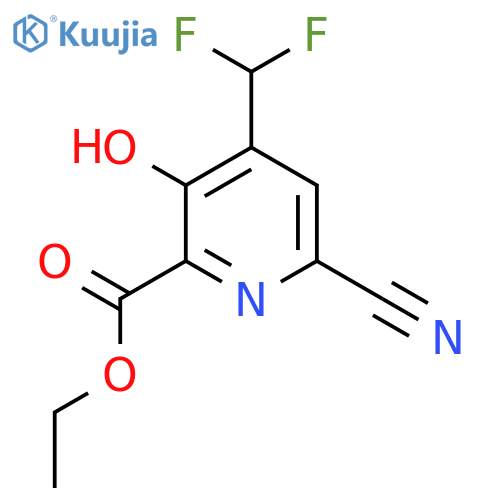Ethyl 6-cyano-4-(difluoromethyl)-3-hydroxypyridine-2-carboxylate structure