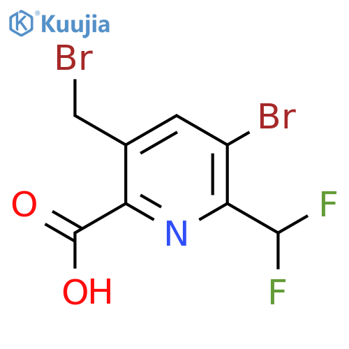 3-Bromo-5-(bromomethyl)-2-(difluoromethyl)pyridine-6-carboxylic acid structure