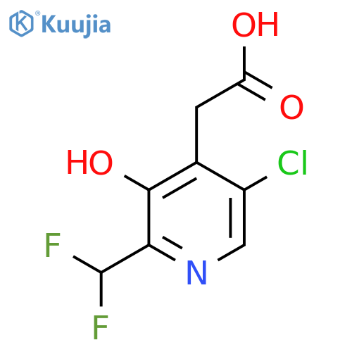 5-Chloro-2-(difluoromethyl)-3-hydroxypyridine-4-acetic acid structure