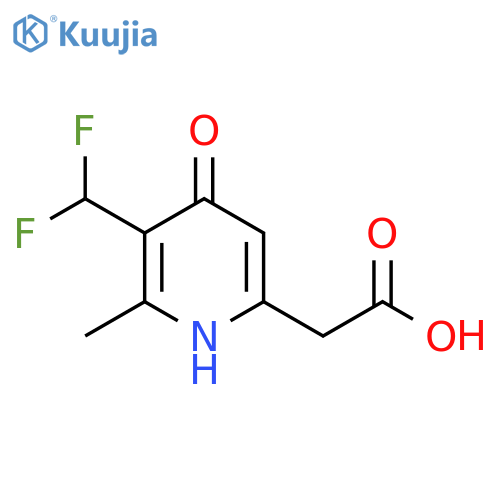 3-(Difluoromethyl)-4-hydroxy-2-methylpyridine-6-acetic acid structure