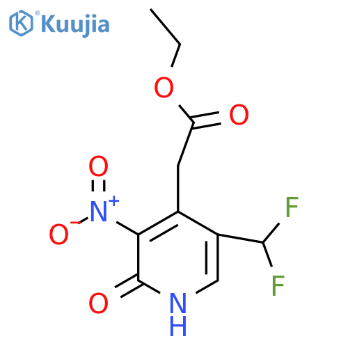 Ethyl 5-(difluoromethyl)-2-hydroxy-3-nitropyridine-4-acetate structure