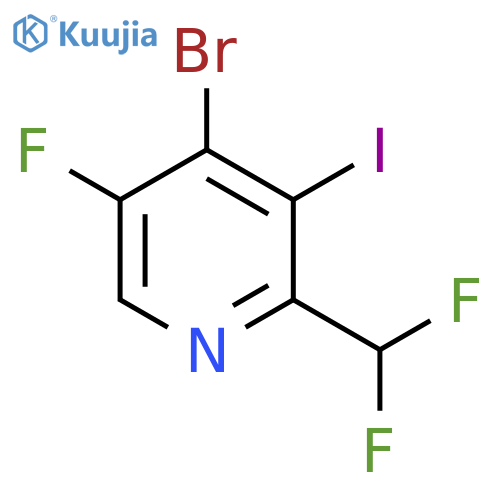 4-Bromo-2-(difluoromethyl)-5-fluoro-3-iodopyridine structure