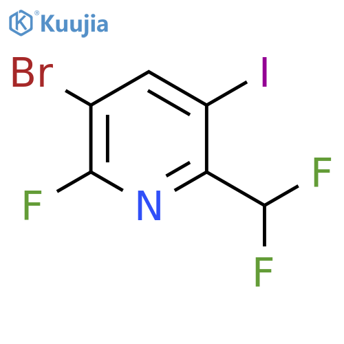 3-Bromo-6-(difluoromethyl)-2-fluoro-5-iodopyridine structure