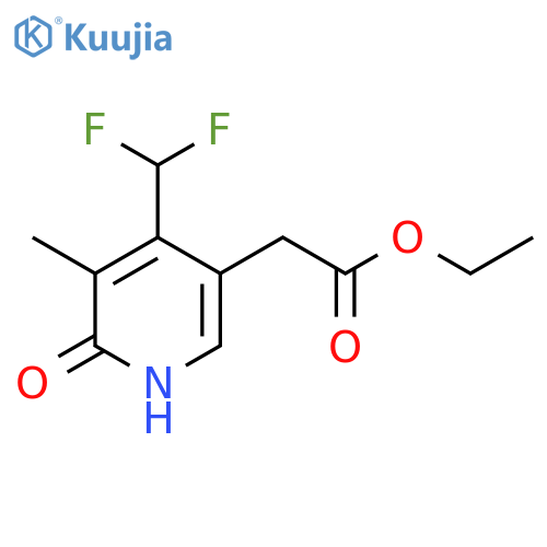 Ethyl 4-(difluoromethyl)-2-hydroxy-3-methylpyridine-5-acetate structure