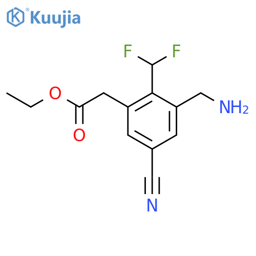 Ethyl 3-aminomethyl-5-cyano-2-(difluoromethyl)phenylacetate structure