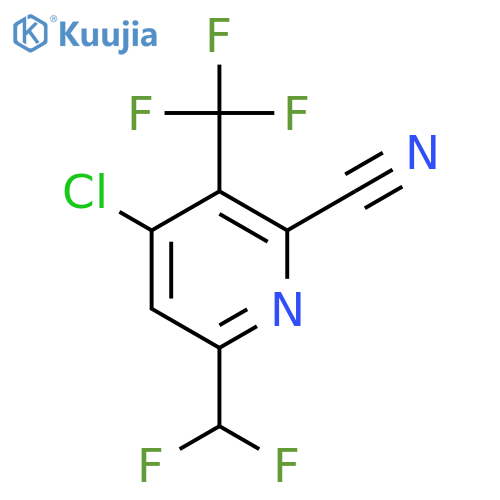 4-Chloro-2-cyano-6-(difluoromethyl)-3-(trifluoromethyl)pyridine structure