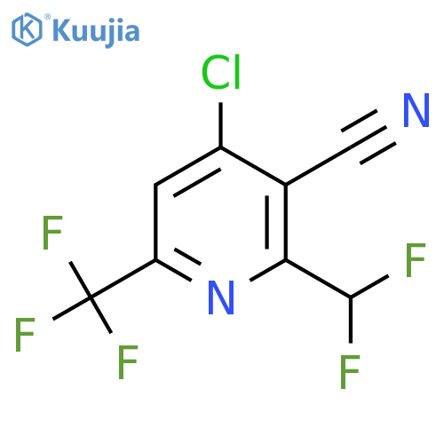 4-Chloro-3-cyano-2-(difluoromethyl)-6-(trifluoromethyl)pyridine structure