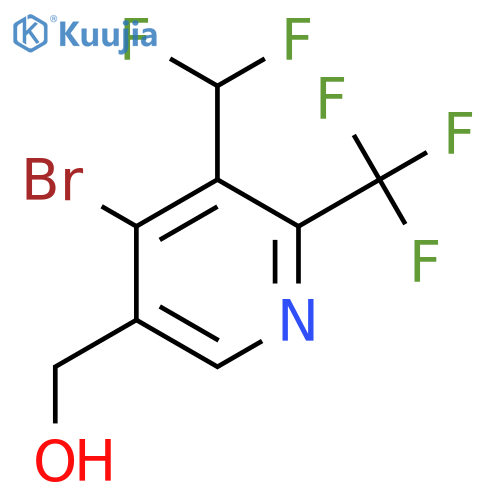4-Bromo-3-(difluoromethyl)-2-(trifluoromethyl)pyridine-5-methanol structure