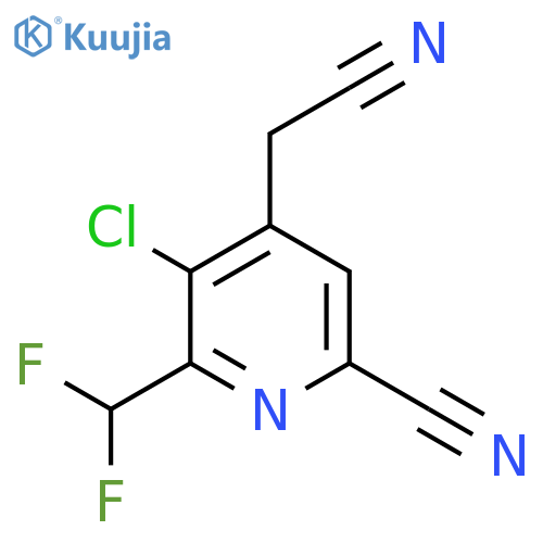3-Chloro-6-cyano-2-(difluoromethyl)pyridine-4-acetonitrile structure