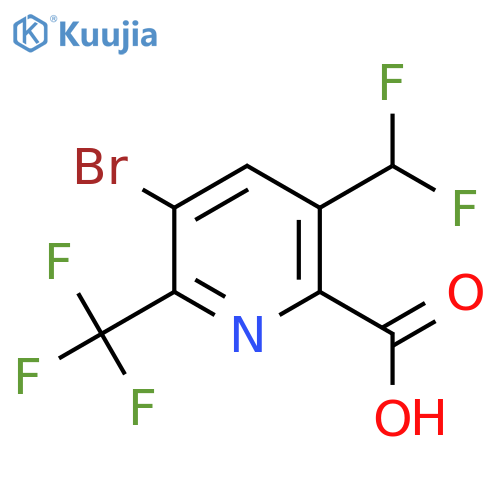 3-Bromo-5-(difluoromethyl)-2-(trifluoromethyl)pyridine-6-carboxylic acid structure