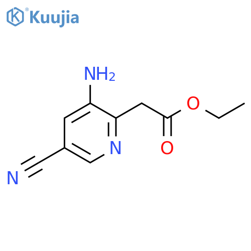 Ethyl 3-amino-5-cyanopyridine-2-acetate structure
