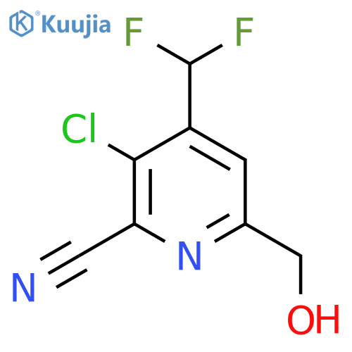 3-Chloro-2-cyano-4-(difluoromethyl)pyridine-6-methanol structure