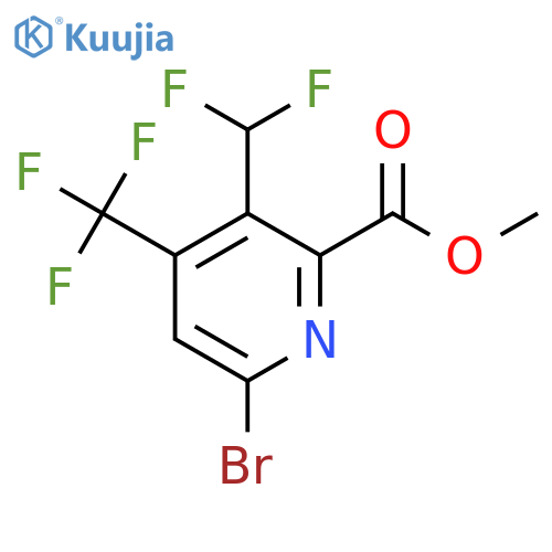 Methyl 6-bromo-3-(difluoromethyl)-4-(trifluoromethyl)pyridine-2-carboxylate structure