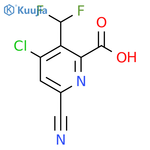 4-Chloro-6-cyano-3-(difluoromethyl)pyridine-2-carboxylic acid structure