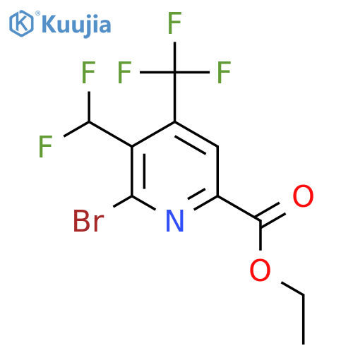 Ethyl 2-bromo-3-(difluoromethyl)-4-(trifluoromethyl)pyridine-6-carboxylate structure