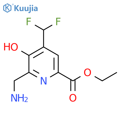 Ethyl 2-(aminomethyl)-4-(difluoromethyl)-3-hydroxypyridine-6-carboxylate structure