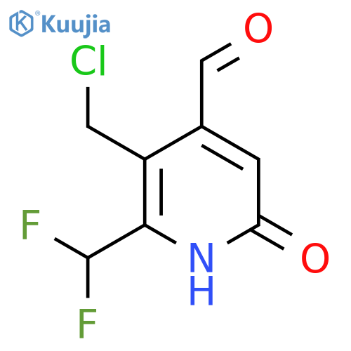 3-(Chloromethyl)-2-(difluoromethyl)-6-hydroxypyridine-4-carboxaldehyde structure