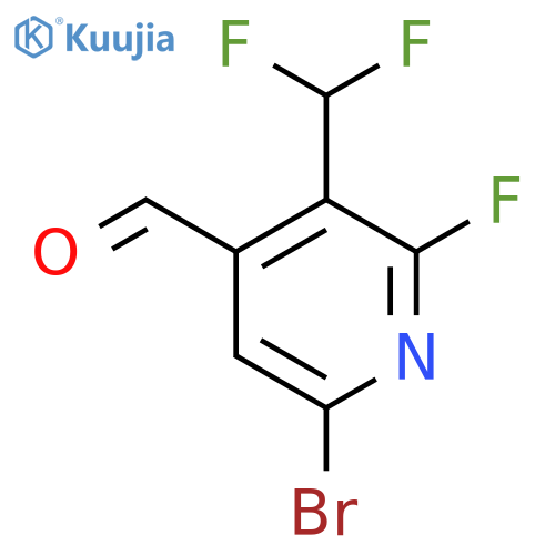 6-Bromo-3-(difluoromethyl)-2-fluoropyridine-4-carboxaldehyde structure
