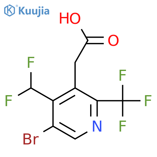 5-Bromo-4-(difluoromethyl)-2-(trifluoromethyl)pyridine-3-acetic acid structure