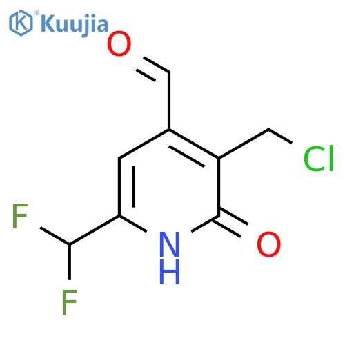 3-(Chloromethyl)-6-(difluoromethyl)-2-hydroxypyridine-4-carboxaldehyde structure