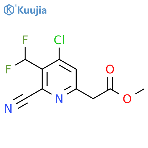 Methyl 4-chloro-2-cyano-3-(difluoromethyl)pyridine-6-acetate structure