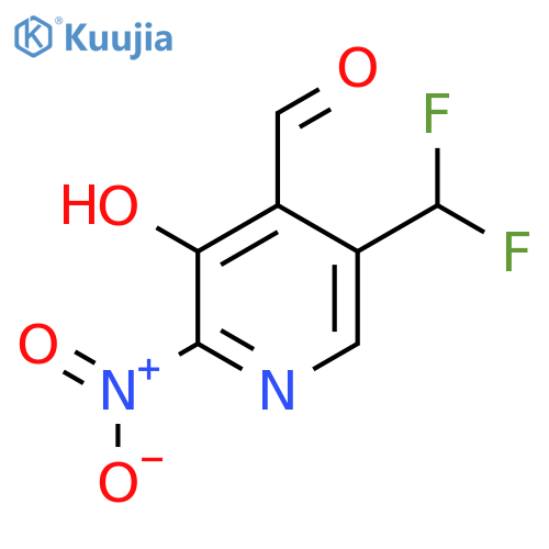 5-(Difluoromethyl)-3-hydroxy-2-nitropyridine-4-carboxaldehyde structure