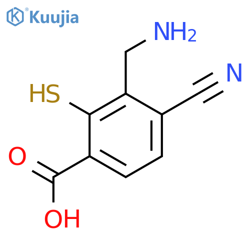 3-Aminomethyl-4-cyano-2-mercaptobenzoic acid structure