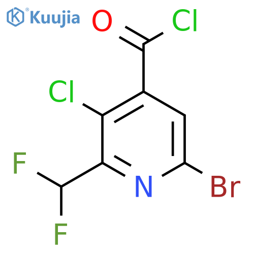 6-Bromo-3-chloro-2-(difluoromethyl)pyridine-4-carbonyl chloride structure
