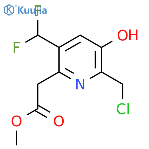 Methyl 2-(chloromethyl)-5-(difluoromethyl)-3-hydroxypyridine-6-acetate structure