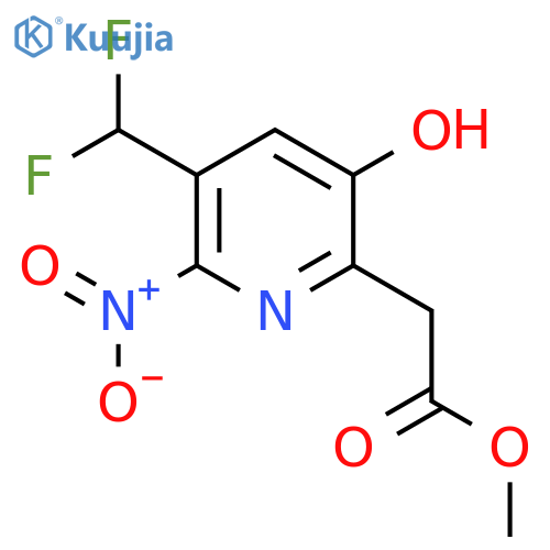 Methyl 3-(difluoromethyl)-5-hydroxy-2-nitropyridine-6-acetate structure