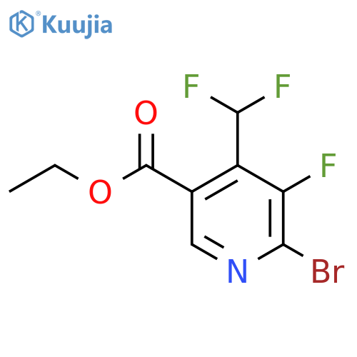 Ethyl 2-bromo-4-(difluoromethyl)-3-fluoropyridine-5-carboxylate structure
