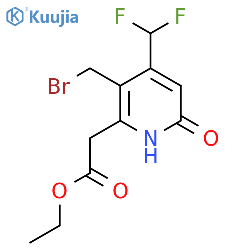 Ethyl 3-(bromomethyl)-4-(difluoromethyl)-6-hydroxypyridine-2-acetate structure