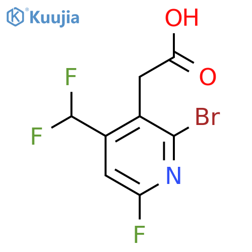 2-Bromo-4-(difluoromethyl)-6-fluoropyridine-3-acetic acid structure