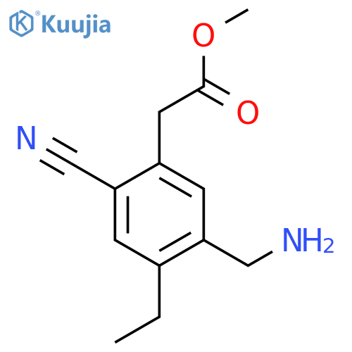 Methyl 5-aminomethyl-2-cyano-4-ethylphenylacetate structure