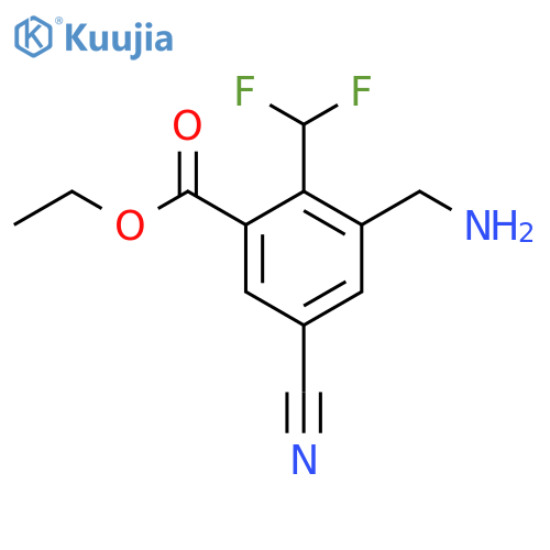 Ethyl 3-aminomethyl-5-cyano-2-(difluoromethyl)benzoate structure