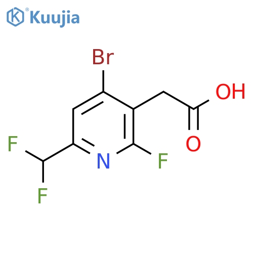 4-Bromo-6-(difluoromethyl)-2-fluoropyridine-3-acetic acid structure