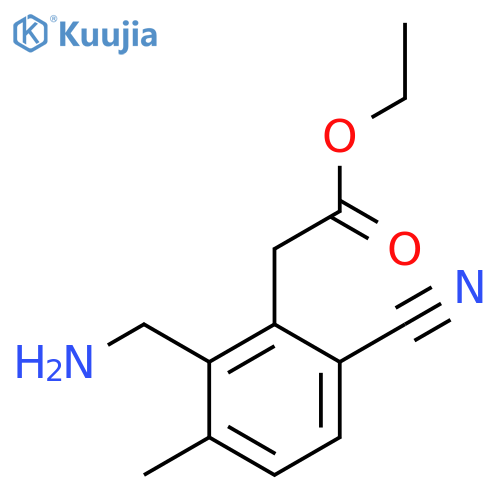 Ethyl 2-aminomethyl-6-cyano-3-methylphenylacetate structure