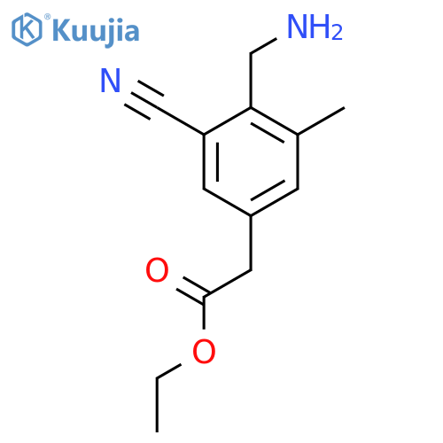 Ethyl 4-aminomethyl-3-cyano-5-methylphenylacetate structure