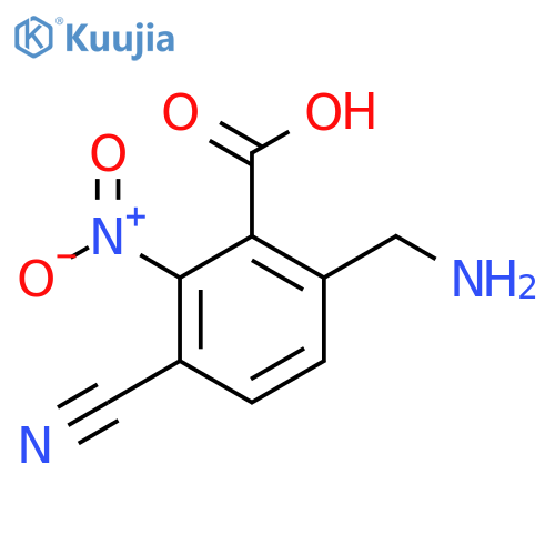6-Aminomethyl-3-cyano-2-nitrobenzoic acid structure