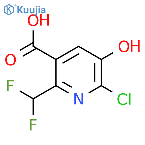 2-Chloro-6-(difluoromethyl)-3-hydroxypyridine-5-carboxylic acid structure
