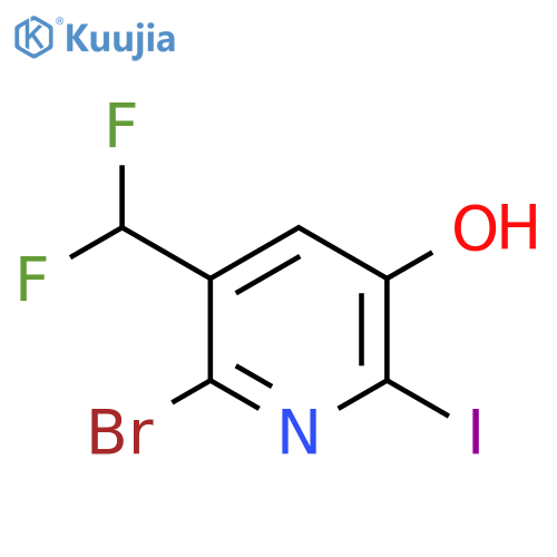 2-Bromo-3-(difluoromethyl)-5-hydroxy-6-iodopyridine structure