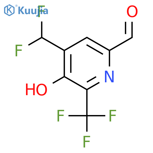 4-(Difluoromethyl)-3-hydroxy-2-(trifluoromethyl)pyridine-6-carboxaldehyde structure