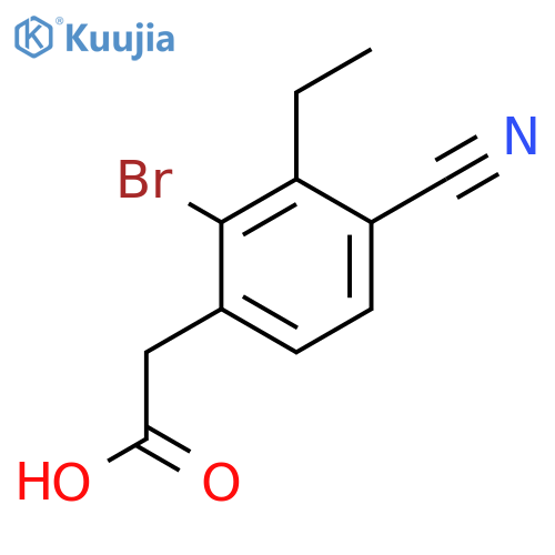 2-Bromo-4-cyano-3-ethylphenylacetic acid structure