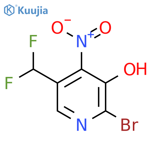 2-Bromo-5-(difluoromethyl)-3-hydroxy-4-nitropyridine structure