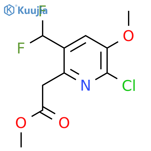 Methyl 2-chloro-5-(difluoromethyl)-3-methoxypyridine-6-acetate structure