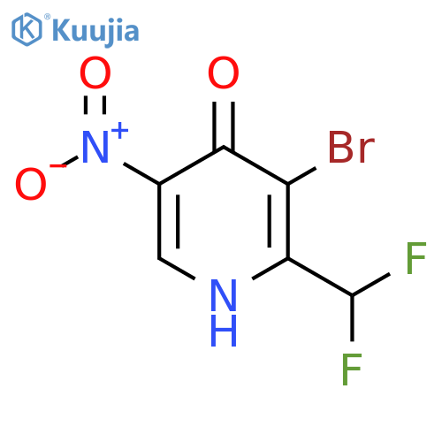 3-Bromo-2-(difluoromethyl)-4-hydroxy-5-nitropyridine structure
