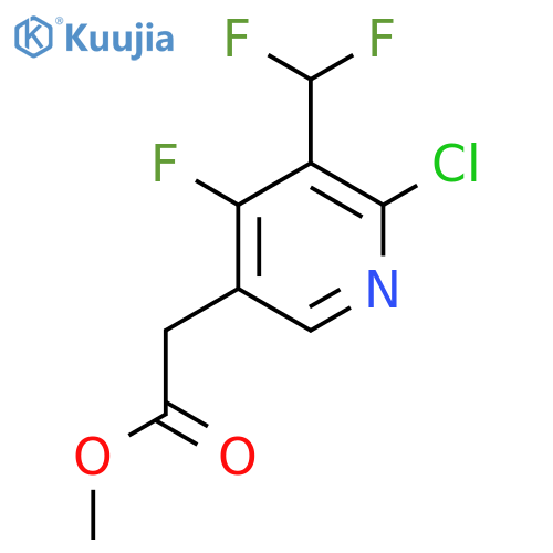 Methyl 2-chloro-3-(difluoromethyl)-4-fluoropyridine-5-acetate structure